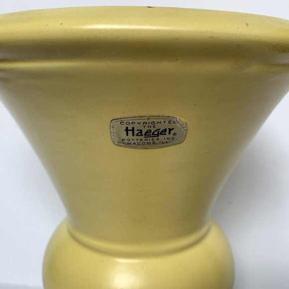 Haeger Pottery Yellow Large Vase MCM 9" Ceramic - Picture 3 of 8